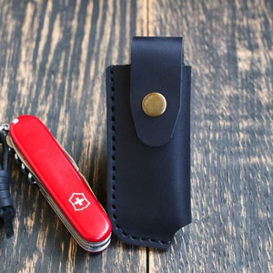 Personalized gift leather knife sheath, Case for pocket knife, Case for Victorinox EcoLine 91 мм Climber, Army Knife Case, Engraved gift