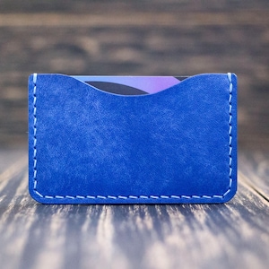 Portefeuille minimaliste, porte-cartes personnalisé, cuir au tannage végétal, une carte mince et élégante, gravure personnalisée disponible, cadeau fait main