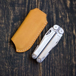 Yellow Leather Sheath for Leatherman Wave+ | Multitool Holster