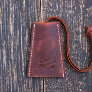 Leather key holder, Leather key pouch, Leather keychain, Key case cover, Personalized gift image 6