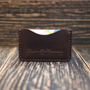 Minimalistisches Portemonnaie, Personalisiertes Geschenk, Schmaler Kartenhalter, Fronttasche Portemonnaie, Leder Kartenhalter