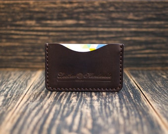 Portefeuille minimaliste, Cadeau personnalisé, Porte-carte slim, Portefeuille de poche avant, Porte-carte en cuir