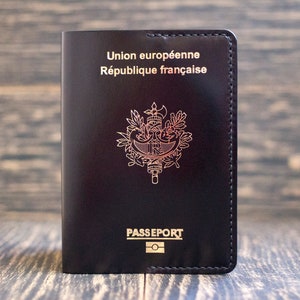 Leather passport cover for France, passport cover for your country, birthday gift, passport organizer, passport cover, passport wallet