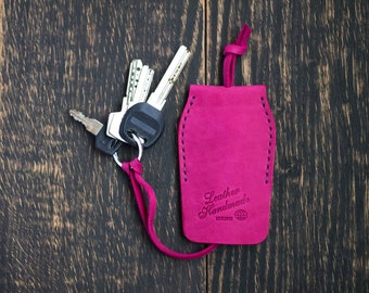 Personalization gift, Leather key ring, Leather key holder, Key holder wallet, Leather key case, Leather key wallet, Anniversary gift