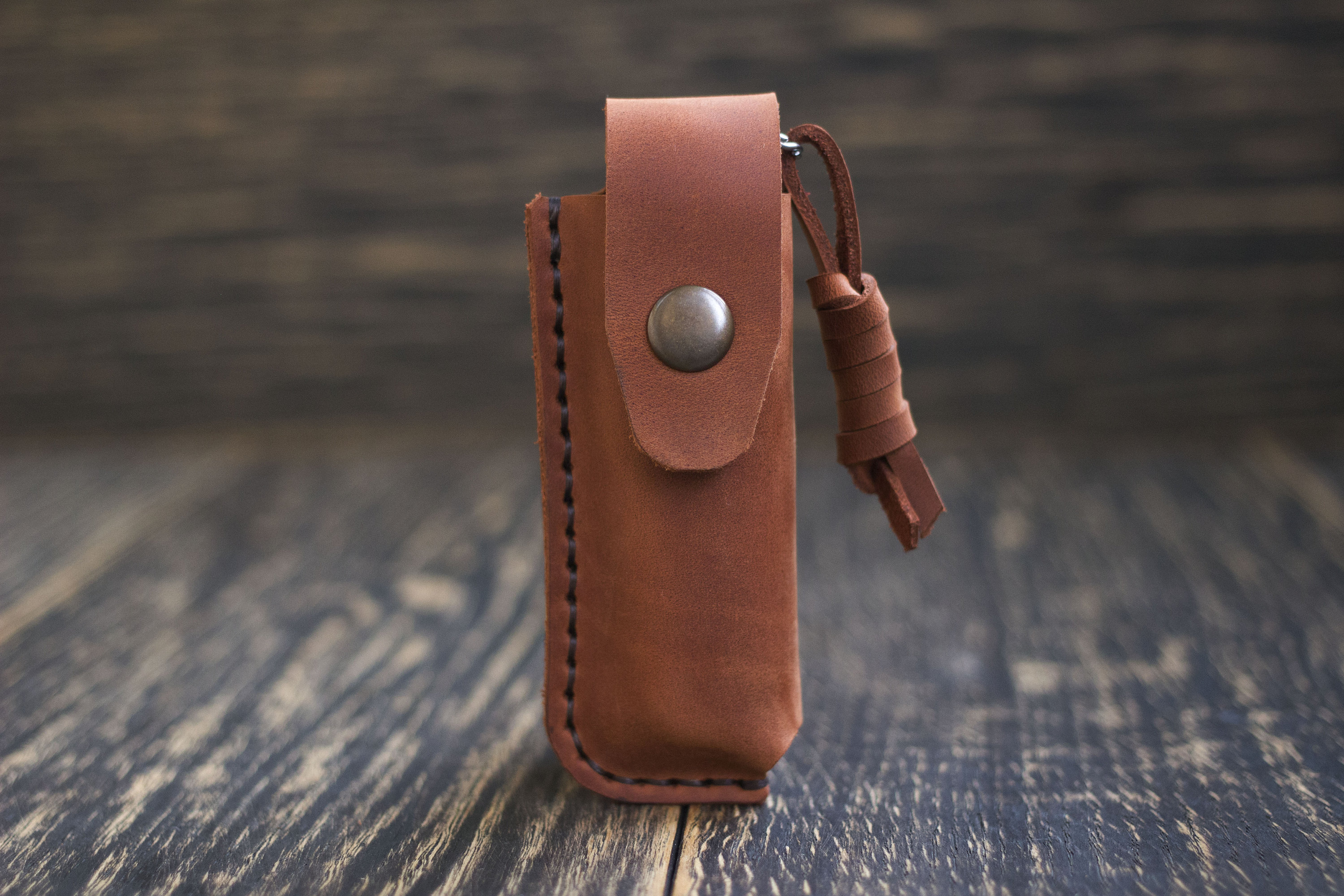 Leather Knife Sheath, Case for Victorinox Ecoline 91 мм Climber