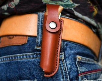 Personalized Leather Sheath with Button for Opinel No8 - Customizable, Handcrafted, and Stylish Protection for Your Knife, Personalized gift