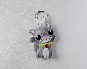 Cat keychain, personalized keychain