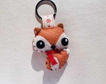 Christmas fox plush, custom keychain