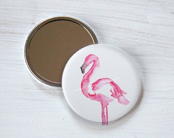 Pocket mirror 56mm - Pink flamingo