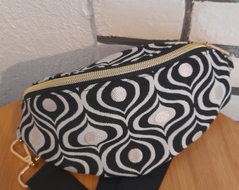 Sac banane femme noir et blanche