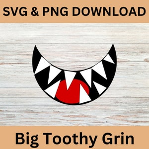 Crea tu propia boca de fieltro o vinilo ~ Descarga digital SVG y PNG: tiburón, dientes afilados y aterradores, sonrisas con dientes, amigurumi, incluye licencia comercial