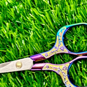 Vintage Iridescent Rainbow Stainless Steel Scissors