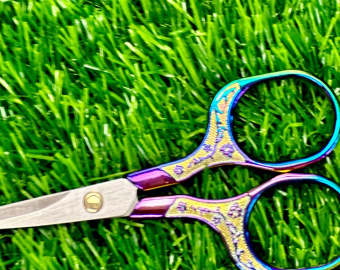 Featured listing image: Vintage Iridescent Rainbow Stainless Steel Scissors