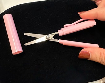 Mini Portable Folding Travel Scissors in Pink