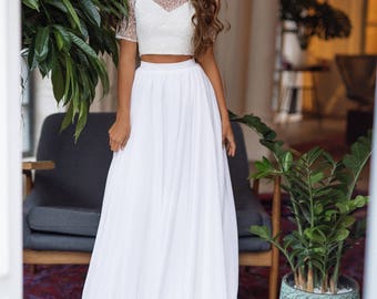 two piece casual wedding dress