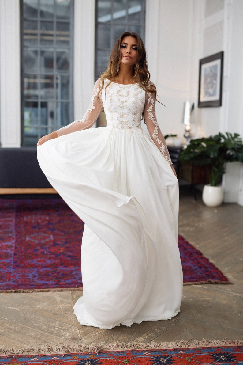 fully covered wedding dress Alexa Long sleeves wedding image 0