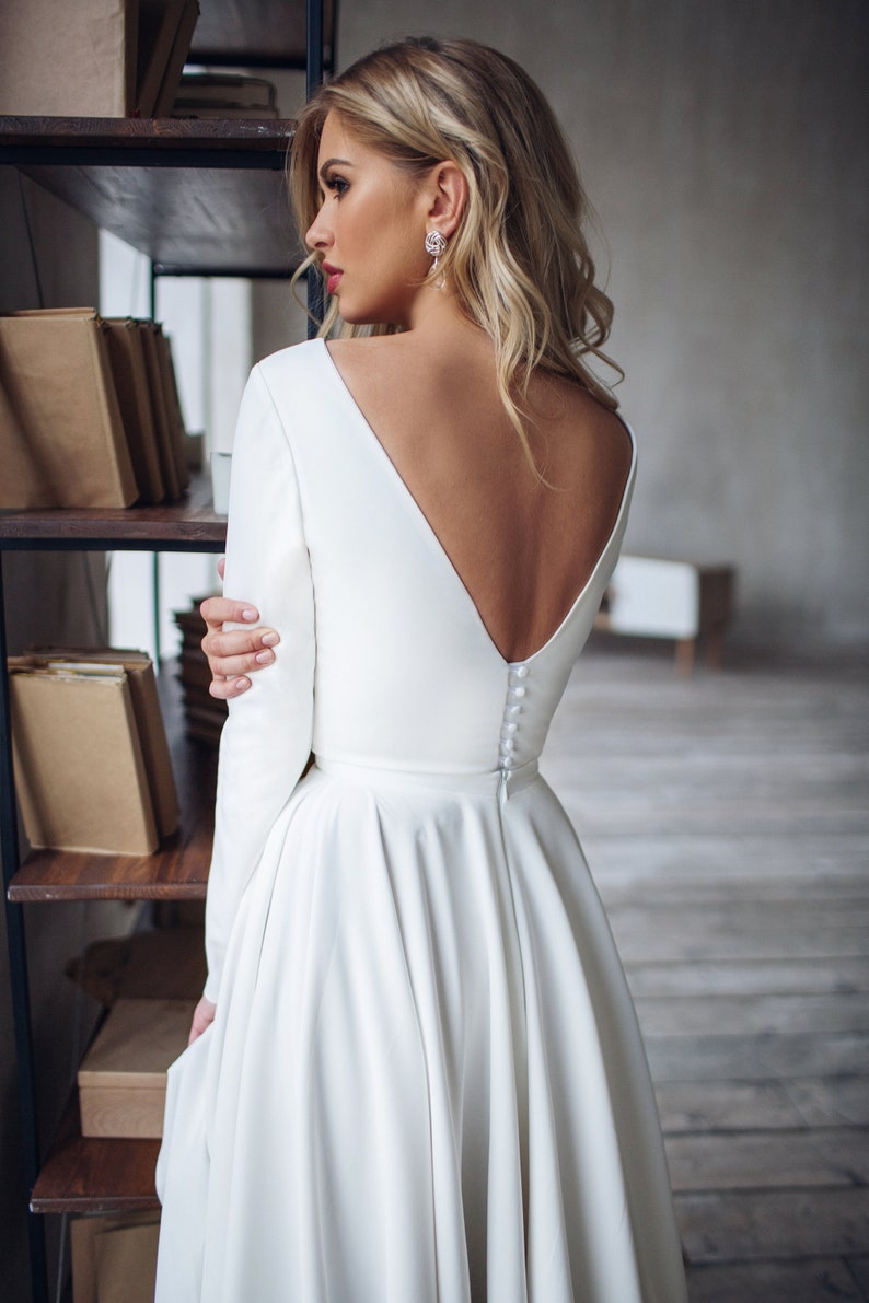 Simple Wedding Dress Dalarna crepe minimalist dress High