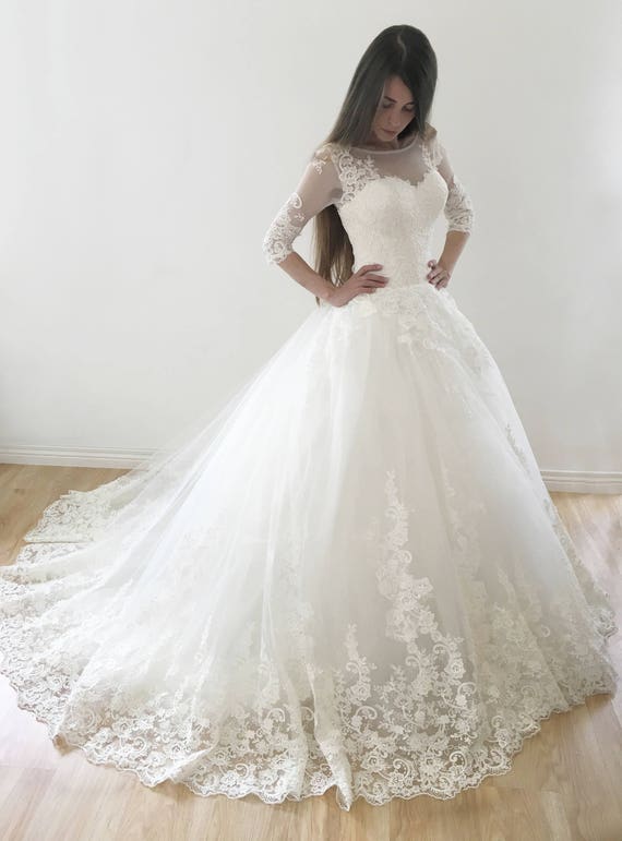 wedding dresses with long tail