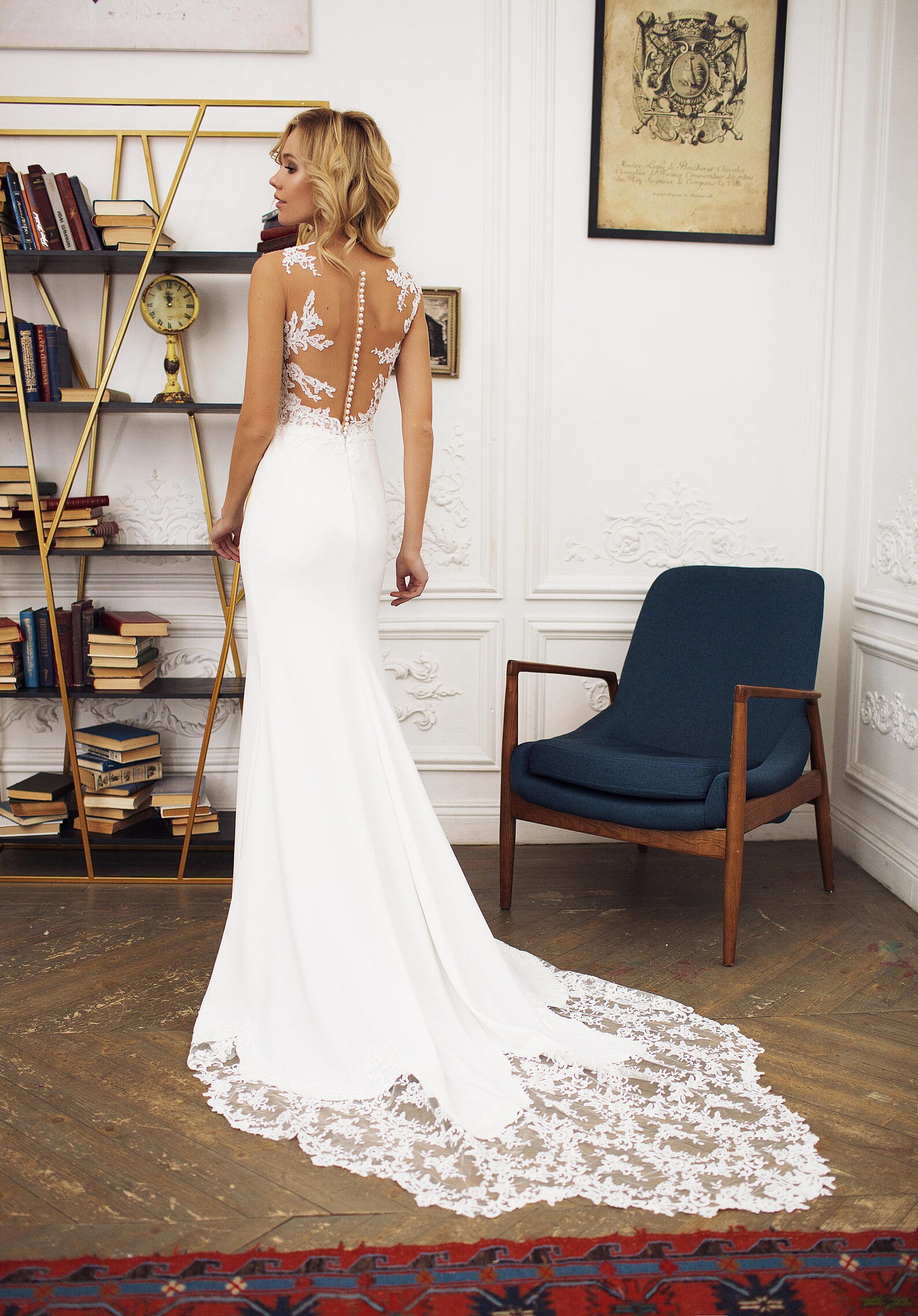 Mermaid Wedding Dress Illusion Back Wedding Dress - Etsy