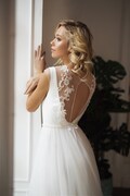 SAMPLE SALE  wedding dress EMMY, rustic wedding cape , beach wedding dress product logo