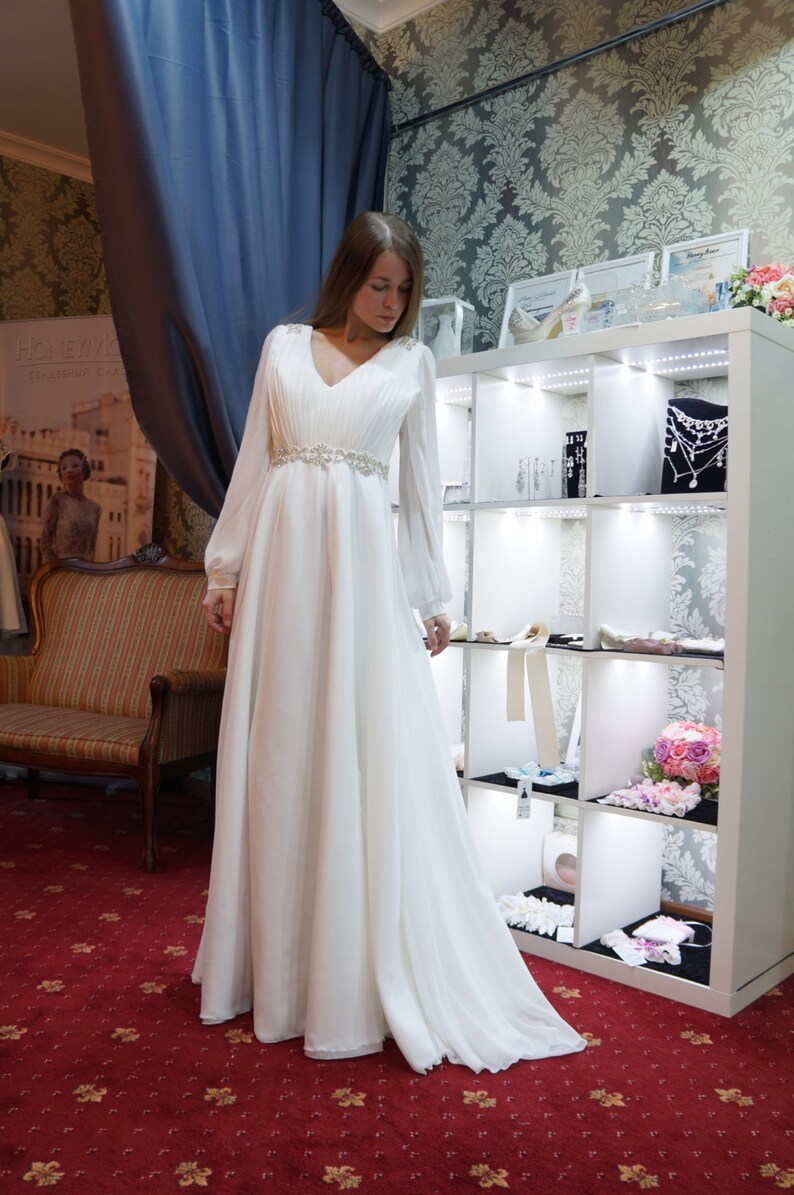 Bohemian Empire Waist Wedding Dress