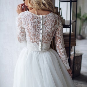 Tulle Long Sleeve Dress LORELEI Bridal Separates Top and - Etsy