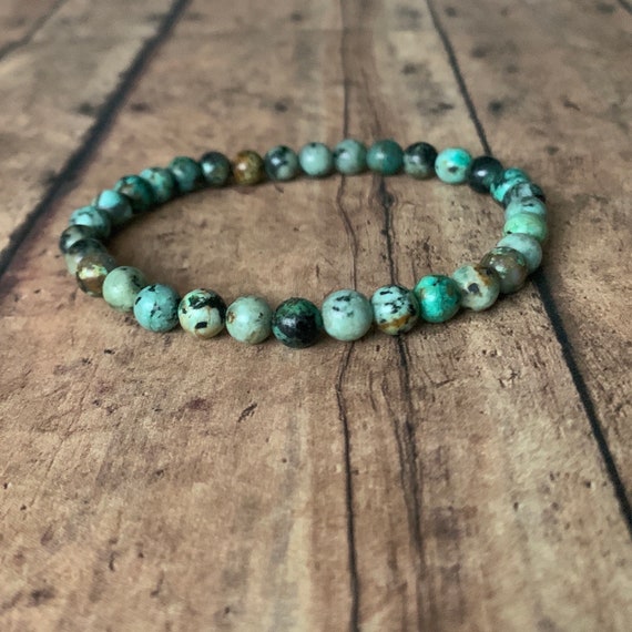 Handmade Natural Stone African Turquoises Beads Bracelet Men Yoga Mala  Jewelry Green Moss Agates Beaded Bracelet For Women Men - Bracelets -  AliExpress