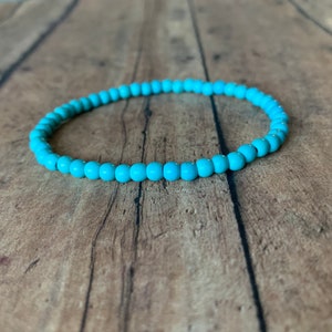 4mm Blue Howlite Turquoise Stretch Bracelet