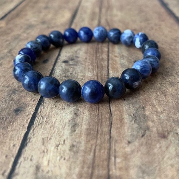 8mm African natural blue sodalite bracelet, aaa grade blue stone ditroite beaded bracelets, genuine gemstones bracelet, royal blue bracelets