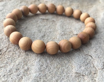 8mm Sandalwood Bead Bracelet: Natural Wood Aromatherapy Diffuser