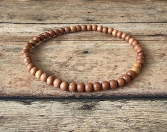 4mm Sandalwood Bead Bracelet – Natural Indian Aromatherapy Diffuser Jewelry