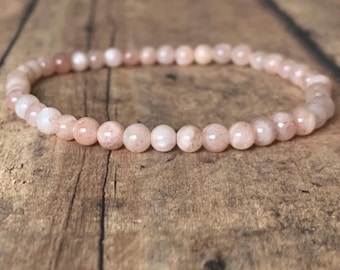 4mm Genuine Sunstone Bracelet: Multicolored Natural Stone Jewelry