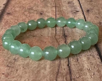 Handmade Green Aventurine Bracelet – 8mm Natural Gemstone Beads, Minimalist  Stretch