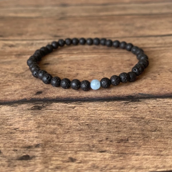 4mm Lava Rock Bracelet, Beaded Bracelet, Men's Bracelet, volcanic lava bracelet, black bracelet, women bracelet, dainty lava stone bracelet