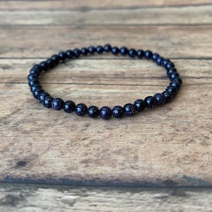 Blue Sandstone Bracelet: Semiprecious Glittering Jewelry