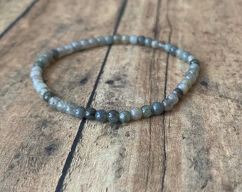 4mm Genuine Labradorite Beaded Bracelet