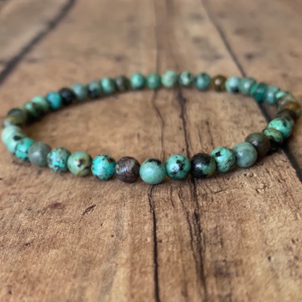 African Turquoise Triple Strand Bracelet