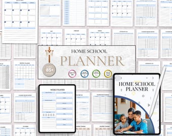 Homeschool Planer Printable | Home Schule Organizer PDF | **Unterrichtsplanung, Stundenplan, Tracker für Eltern & Lehrer
