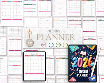 Student Planner Printable | Academic Organizer PDF | School Schedule, Homework Tracker & Study Planner
