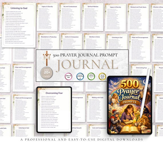 Christian Prayer Journal Prompts, Faith Reflection Devotional Guide, Bible guide, Salvation workbook, Digital Download.