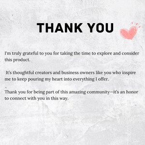 Peut inclure: Fond blanc textur&eacute; avec les mots "THANK YOU" en gras noir. Un petit c&oelig;ur rose avec un contour pointill&eacute; est dans le coin sup&eacute;rieur droit. Le texte exprime la gratitude au client.