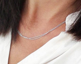 Collier double rang en argent 925