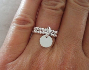 Double row women&#39;s ring and medal in 925 silver