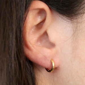 Mini gold-plated hoop earrings