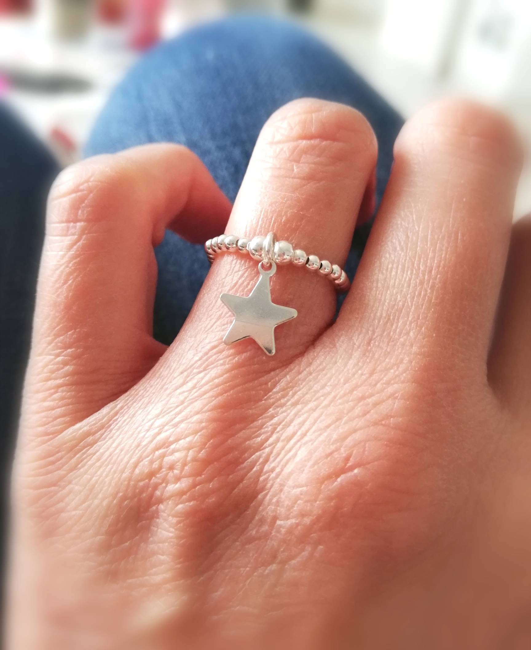 Bague étoile Argent Sterling 925 Faite Main - Toutes Tailles - Inde