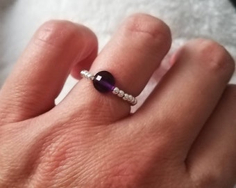 Bague Femme Argent 925 Rhodié Avec Améthyste - Taille 52 - Neuve Avec étiquettes
