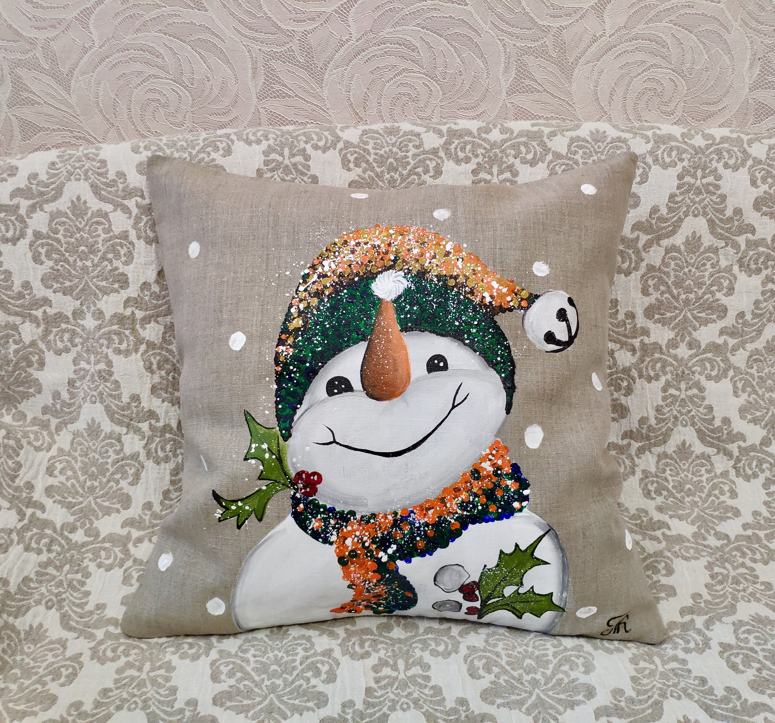 Snowman Pillow Cover Christmas Decorations Vintage | Etsy