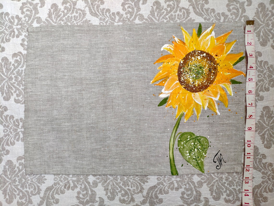 Handpainted Sunflower Placemats set of 2 4 6 or 8 Etsy