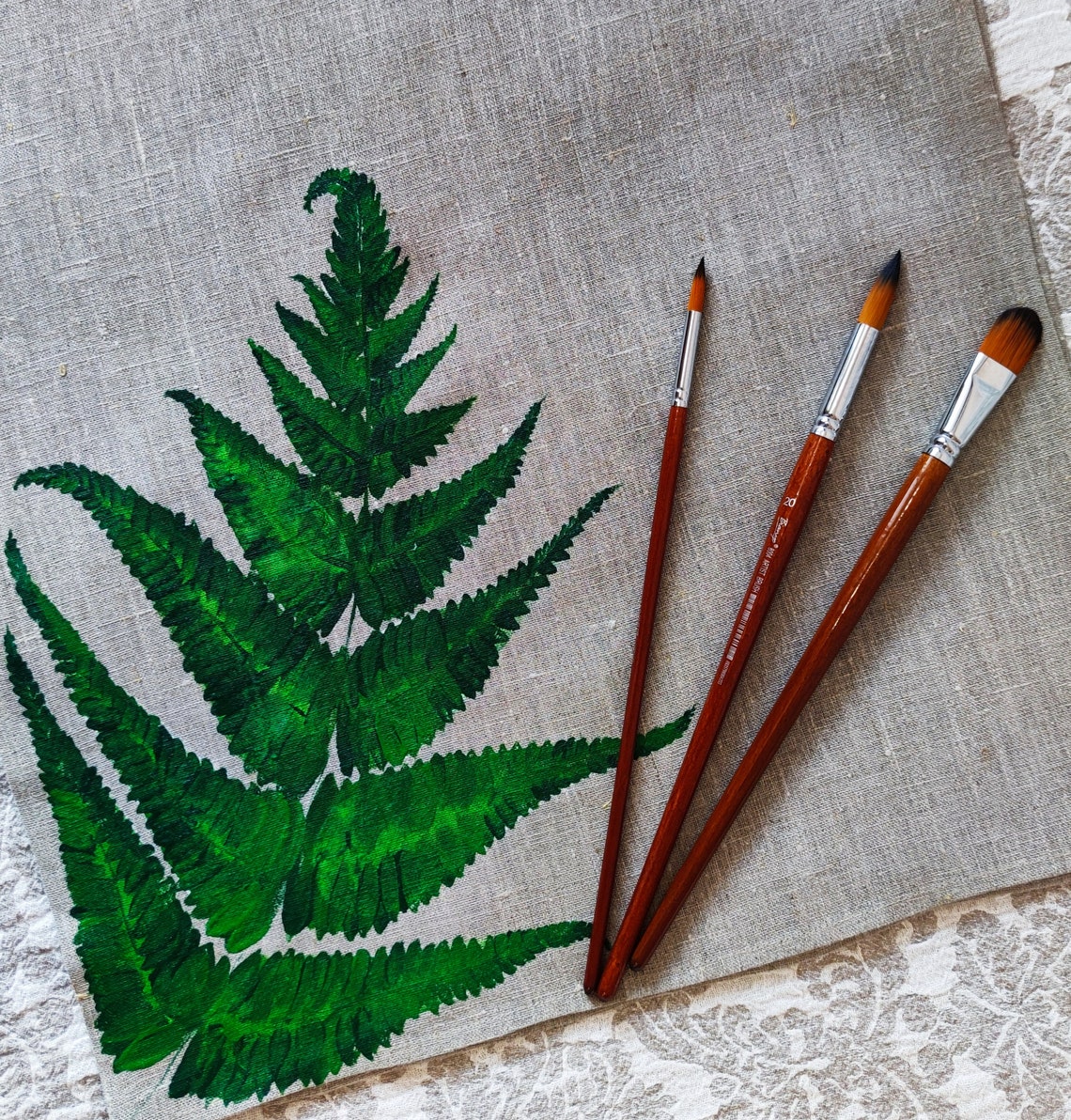 Handpainted Table Runner Spring and Summer Linens Centerpiece Etsy