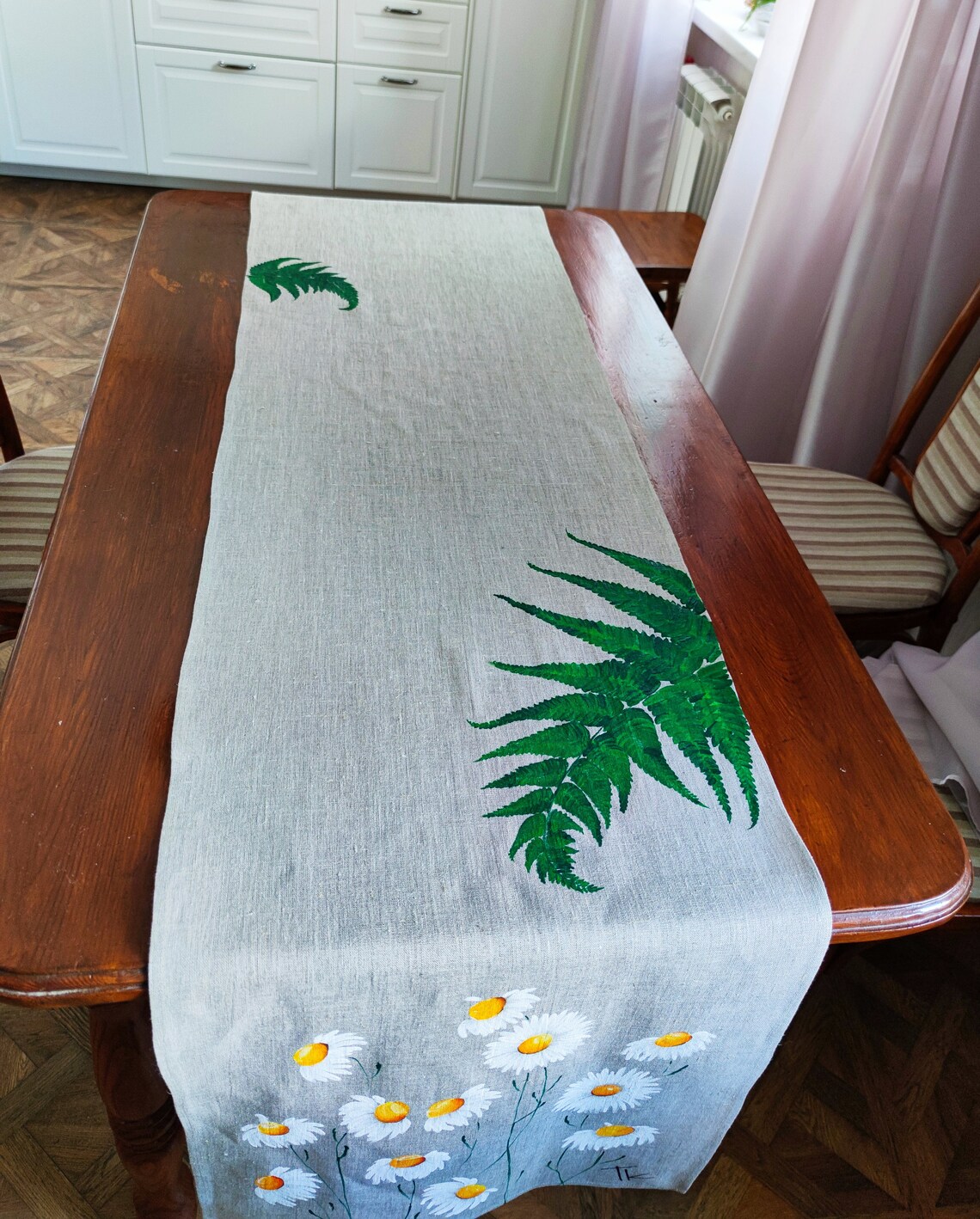 Handpainted Table Runner Spring and Summer Linens Centerpiece Etsy